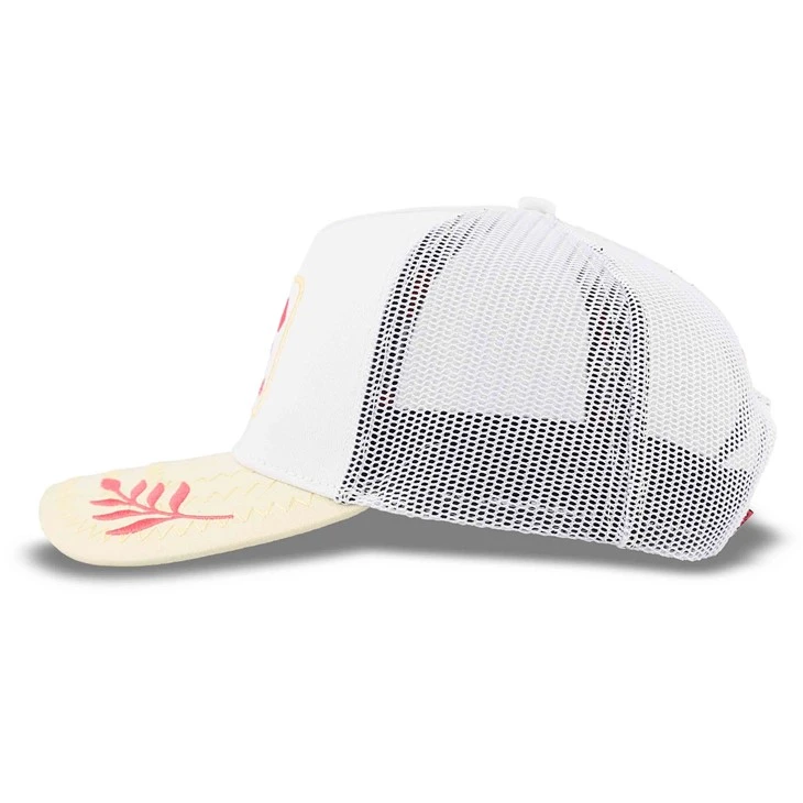 Unique Elephant Icon White Trucker Cap